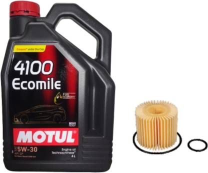 MOTUL 4100 Ecomile 5W30 & Oil filter Combo for TOYOTA ETIOS (DIESEL) Synthetic Blend Engine Oil