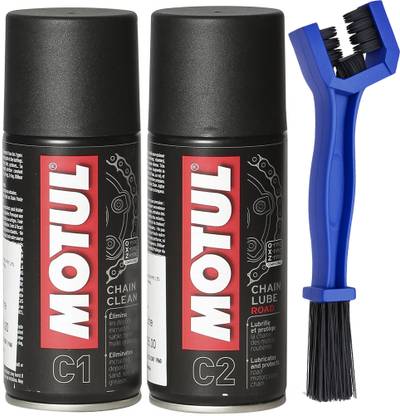MOTUL Chain Lube Road C2 (150 ml) & Chain Cleaner C1 (150 ml) Chain Cleaner Brush Chain Oil