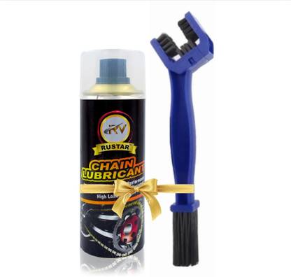 RUSTAR PREMIUM Chain Lubricant 500ml with Chain Cleaning Brush |Lubrication |Rust & Corrosion Protection |Prevent Chain Breakage| Chain Oil