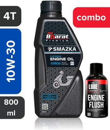 Smazka COMBO 10W-30 Engine Oil + Engine Flush | Engine Oil for Gearless Scooters High-Mileage Engine Oil