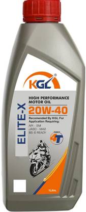 KGL ELITE-X - 20W50 | API: SN | JASO: MA2 | Bs6 Ready | Synthetic Blend Engine Oil
