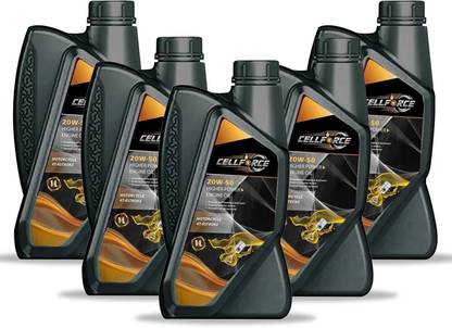 CELLFORCE 20W50 Synthetic High Performance 4-Stroke Lubricant for Bikes & Cars | High-Mileage Engine Oil