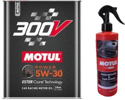 MOTUL 300V POWER 5W-30(2l)+DASH BOARD & CAR SHINE (500ML)COMBO - Full-Synthetic Engine Oil