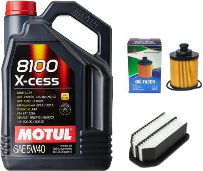 MOTUL 8100 XCESS-5W-40, Oil & Air Filter Combo for Maruti Swift Dzire (DIESEL) Full-Synthetic Engine Oil