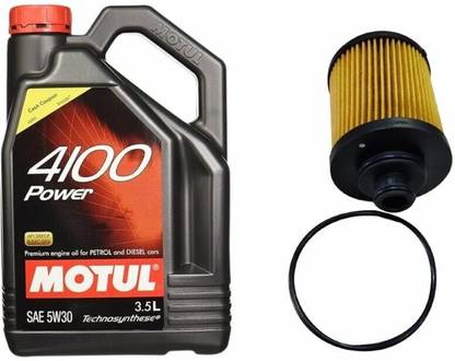 MOTUL 4100 POWER 5W30 ENGINE OIL & OIL FILTER FOR BALENO Synthetic Blend Engine Oil