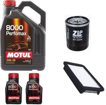 MOTUL 8000 Perfomax 5W-30, Oil & Air Filter Combo for Maruti SX4 (PETROL) - Full-Synthetic Engine Oil