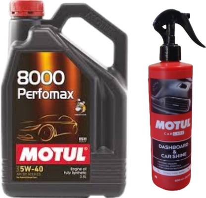 MOTUL 8000 Perfomax 5W-40(3.5ltr) & Dashboard and Car shine(500ml) combo - Full-Synthetic Engine Oil