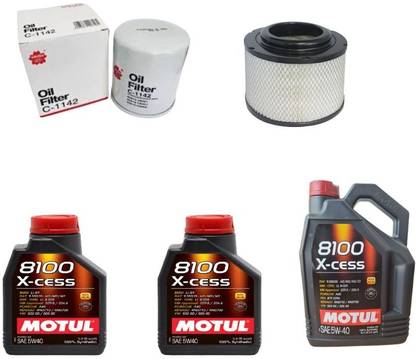 MOTUL 8100 XCESS 5W40 Engine Oil, Air & Oil filters Combo INNOVA DIESEL Full-Synthetic Engine Oil