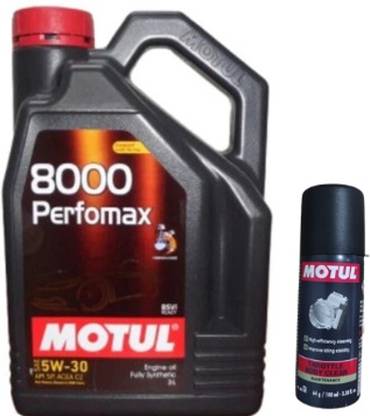 MOTUL 8000 Perfomax 5W30 With Throttle body clean 100ml Combo 5W30 Full-Synthetic Engine Oil