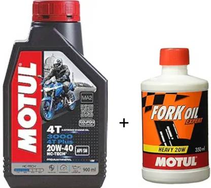 MOTUL 3000 4T Plus 20W-40 and Fork Oil 20w 350ml Synthetic Blend Engine Oil