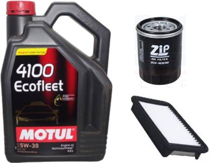 MOTUL 4100 Ecofleet 5w30, Oil & Air filter Combo For Maruti SX4 (PETROL) Synthetic Blend Engine Oil