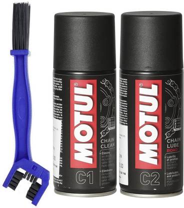 MOTUL Chain Cleaner C1 (150 ml) Chain Lube Road C2 (150 ml) Chain Cleaner Brush | Chain Oil