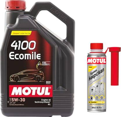 MOTUL 4100 ECOMILE 5W30(4l)+SYSTEM KEEP CLEAN DIESEL(300ml)Combo Technosynthese (Semi Synthetic)