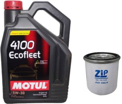 MOTUL 4100 ECOFLEET 5W30 & Oil filter Combo TOYOTO COROLLA(PETROL) Synthetic Blend Engine Oil