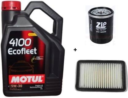 MOTUL 4100-Ecofleet-5w30, Oil & Air filter Combo For Maruti CIAZ (PETROL) Synthetic Blend Engine Oil