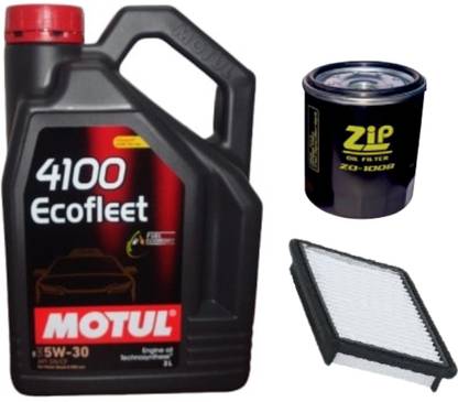 MOTUL 4100 Ecofleet 5w30, Oil & Air filter Combo For Maruti ERTIGA (PETROL) Synthetic Blend Engine Oil