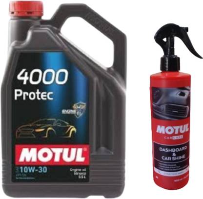 MOTUL 4000 PROTEC 10W30(3.5l)+ Dashboard & Shine(500ml)Combo - Mineral Engine Oil