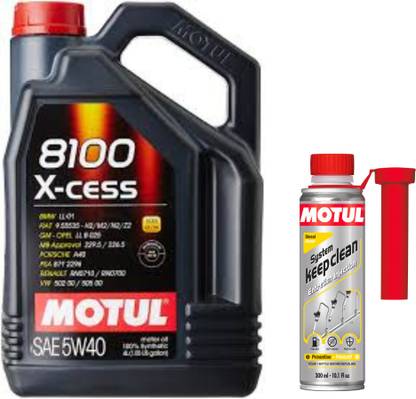 MOTUL 8100 X-CESS 5W-40(4l)+SYSTEM KEEP CLEAN DIESEL(300ml)Combo Full-Synthetic Engine Oil
