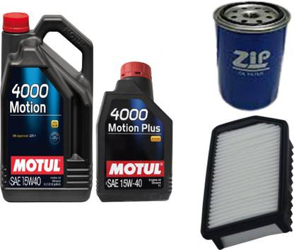 MOTUL 4000 15W40 Engine Oil, Air & Oil Filters Combo for Hyundai Elantra Diesel Mineral Engine Oil