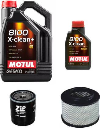 MOTUL 8100 X-CLEAN 5W30, Air & Oil filter Combo for TOYOTA INNOVA (Petrol) Full-Synthetic Engine Oil