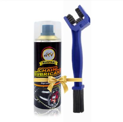 RUSTAR PREMIUM Chain Lubricant 500ml with Chain Cleaning Brush |Lubrication |Rust & Corrosion Protection |Prevent Chain Breakage| Chain Oil