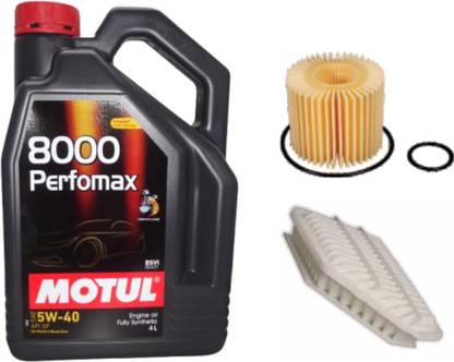 MOTUL 8000 Perfomax 5W-40,Oil & Air Filter Combo for TOYOTO COROLLA ALTIS (DIESEL) - Full-Synthetic Engine Oil