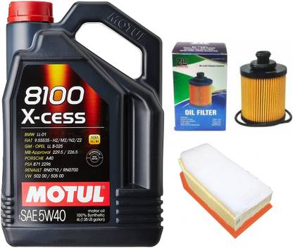 MOTUL 8100 XCESS-5W-40, Oil & Air Filter Combo for Maruti ERTIGA (DIESEL) Full-Synthetic Engine Oil