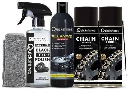 Quickshines Pro-Grade Bike Care Kit – Full Detailing Set with Polish 16363 Chain Oil
