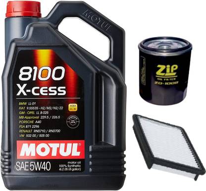 MOTUL 8100 XCESS-5W-40, Oil & Air Filter Combo for Maruti ERTIGA (PETROL) Full-Synthetic Engine Oil