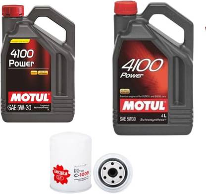 MOTUL 4100 POWER 5W30 ENGINE OIL & OIL FILTER FOR PAJERO SPORT Synthetic Blend Engine Oil