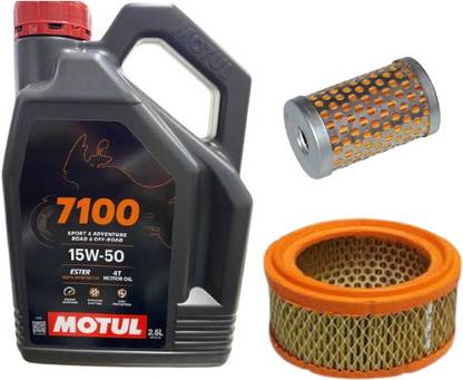 MOTUL 7100 4T 15W50 + Bullet 350 -Oil filter and Air Filter - Full-Synthetic Engine Oil