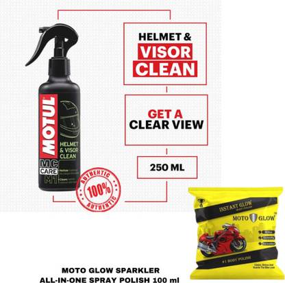 MOTUL MTCD-004 M1 Helmet Visor Clean + Polish MC CARE M1 250 ML Synthetic Blend Engine Oil