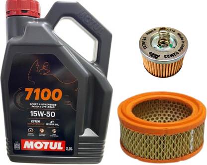 MOTUL 7100 4T 15W50 + Bullet 350cc-BS6 Oil filter and Air Filter - Full-Synthetic Engine Oil