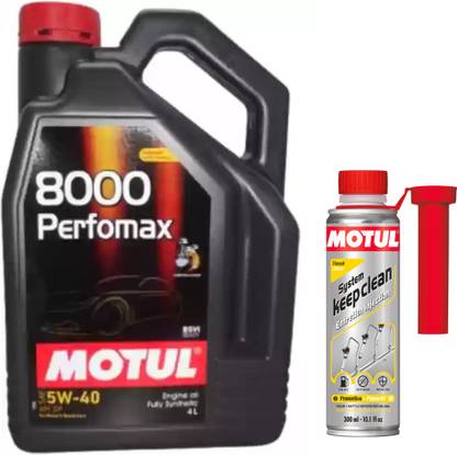 MOTUL 8000 PERFOMAX 5W40(4lit)+SYSTEM KEEP CLEAN DIESEL(300ml)Combo - Full-Synthetic Engine Oil