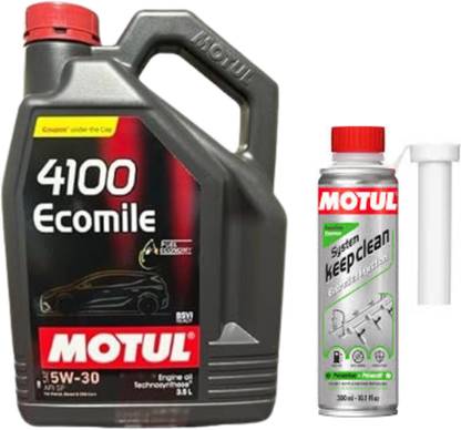 MOTUL 4100 ECOMILE 5W30(3.5l)+SYSTEM KEEP CLEAN GASOLINE(300ml)Combo Technosynthese (Semi Synthetic)