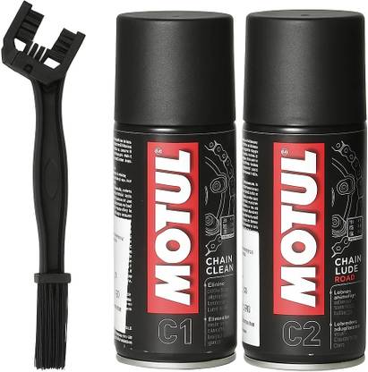 MOTUL Chain Cleaner C1 (150ml) & Chain Lube C2 (150ml) | Combo Chain Cleaner Brush | Chain Oil