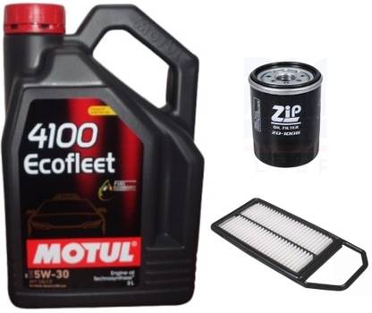 MOTUL 4100-Ecofleet 5w30, Oil & Air filter Combo For Maruti Swift Dzire (PETROL) Synthetic Blend Engine Oil