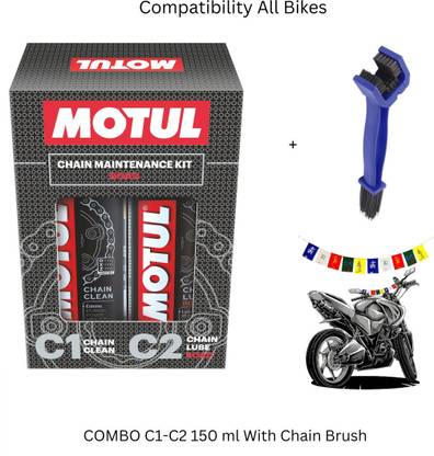 MOTUL C1 C2 Combo Clean & Lube Road + Flag + CHAIN BRUSH MC CARE C1-C2 Fork Oil