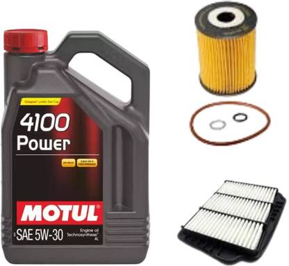 MOTUL 4100 5W30 Engine Oil, Air & Oil Filter Combo for Optra Magnum Petrol Synthetic Blend Engine Oil