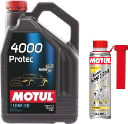 MOTUL 4000 PROTEC 10W30(3.5l)+ SYSTEM KEEP CLEAN DIESEL(300ml)Combo - Mineral Engine Oil