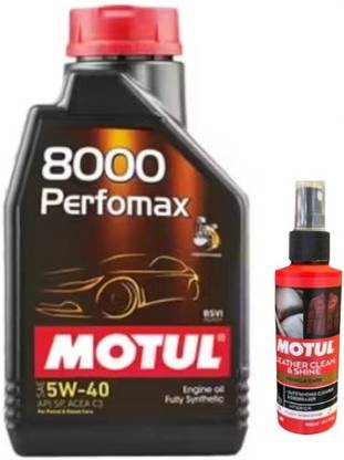 MOTUL 8000 perfomax 5w40 with leather clean combo 5W40 Full-Synthetic Engine Oil