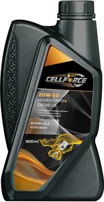 CELLFORCE 20W50 Synthetic High Performance 4-Stroke Lubricant for Bikes & Cars | High-Mileage Engine Oil