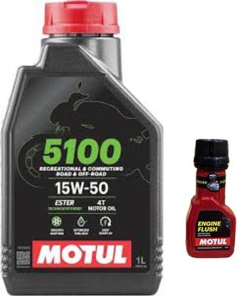 MOTUL 5100 4T 15W-50 (1litre) +Engine flush (50ml) COMBO Technosynthese (Semi Synthetic)