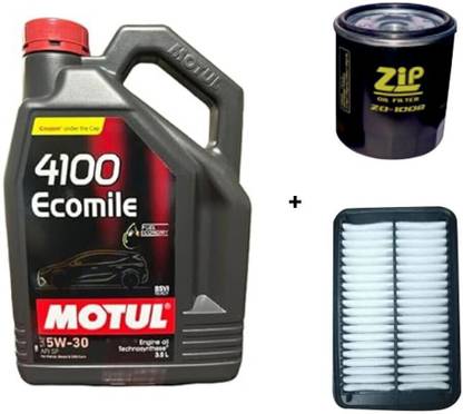 MOTUL 4100 Ecomile 5w30 - Oil & Air Filter Combo for Maruti CELERIO (Diesel)) Synthetic Blend Engine Oil