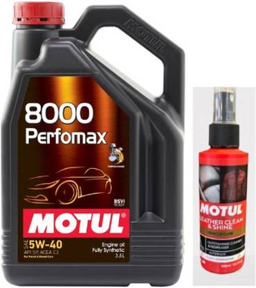 MOTUL 8000 perfomax 5w40 with leather clean combo 5w40 Full-Synthetic Engine Oil