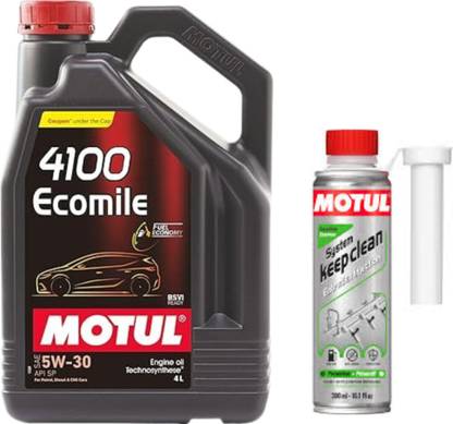 MOTUL 4100 ECOMILE 5W30(4l)+SYSTEM KEEP CLEAN GASOLINE(300ml)Combo Technosynthese (Semi Synthetic)