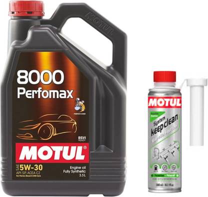 MOTUL 8000 PERFOMAX 5W30(3.5lit)+SYSTEM KEEP CLEAN GASOLINE(300ml)Combo - Full-Synthetic Engine Oil