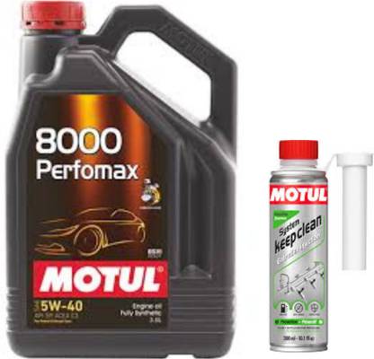MOTUL 8000 PERFOMAX 5W40(3.5lit)+SYSTEM KEEP CLEAN GASOLINE(300ml)Combo - Full-Synthetic Engine Oil