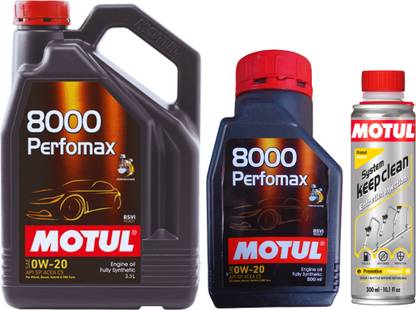 MOTUL 8000 0W20 Engine Oil 3.5L and 0.5L (4L) With Diesel Keep Clean 300ml Combo 0W20 Full-Synthetic Engine Oil