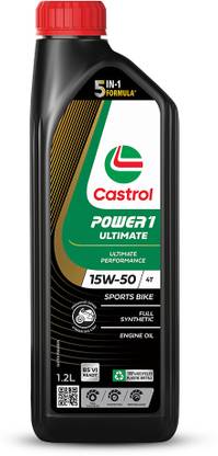 Castrol POWER1 ULTIMATE 15W-50 4T 5-in-1 Full Synthetic Technology | For High-Performance Bikes | BS6 Ready Full-Synthetic Engine Oil
